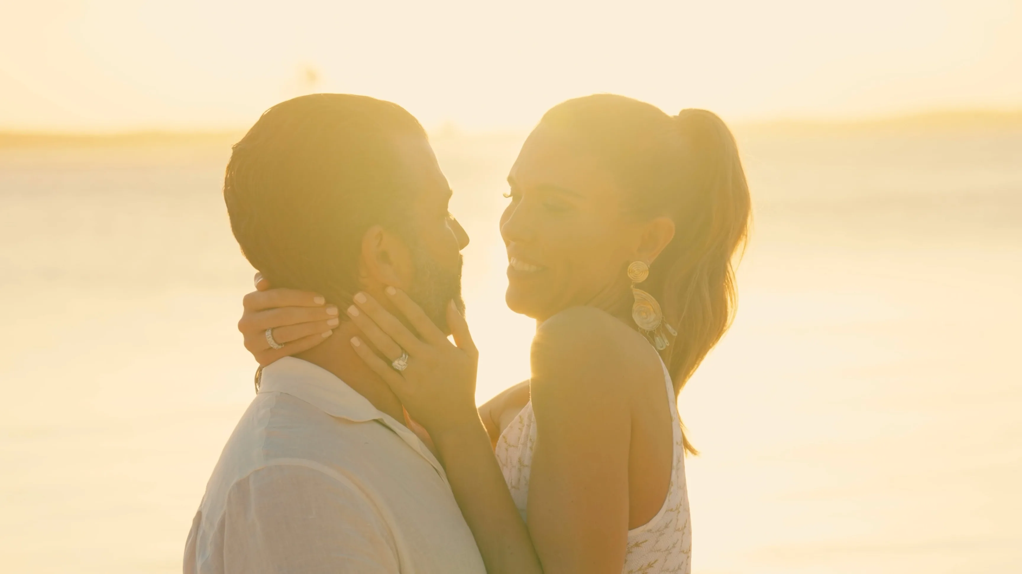 Donald and Bettina at sunset on Little Pipe Cay