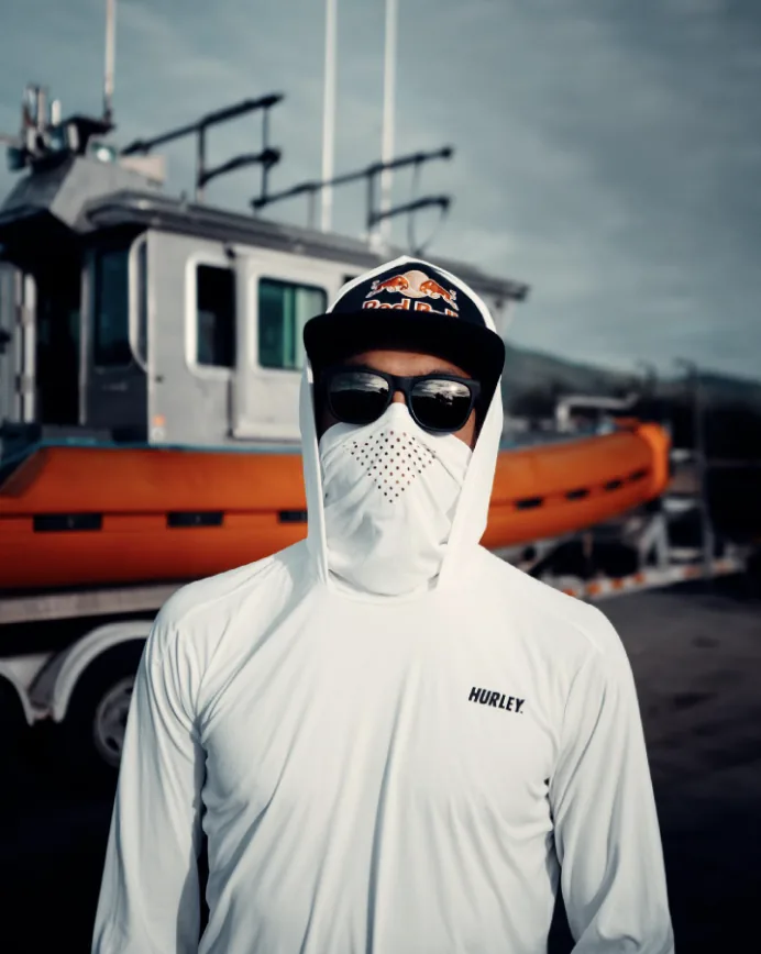 Kai Lenny the Coast Guard boat