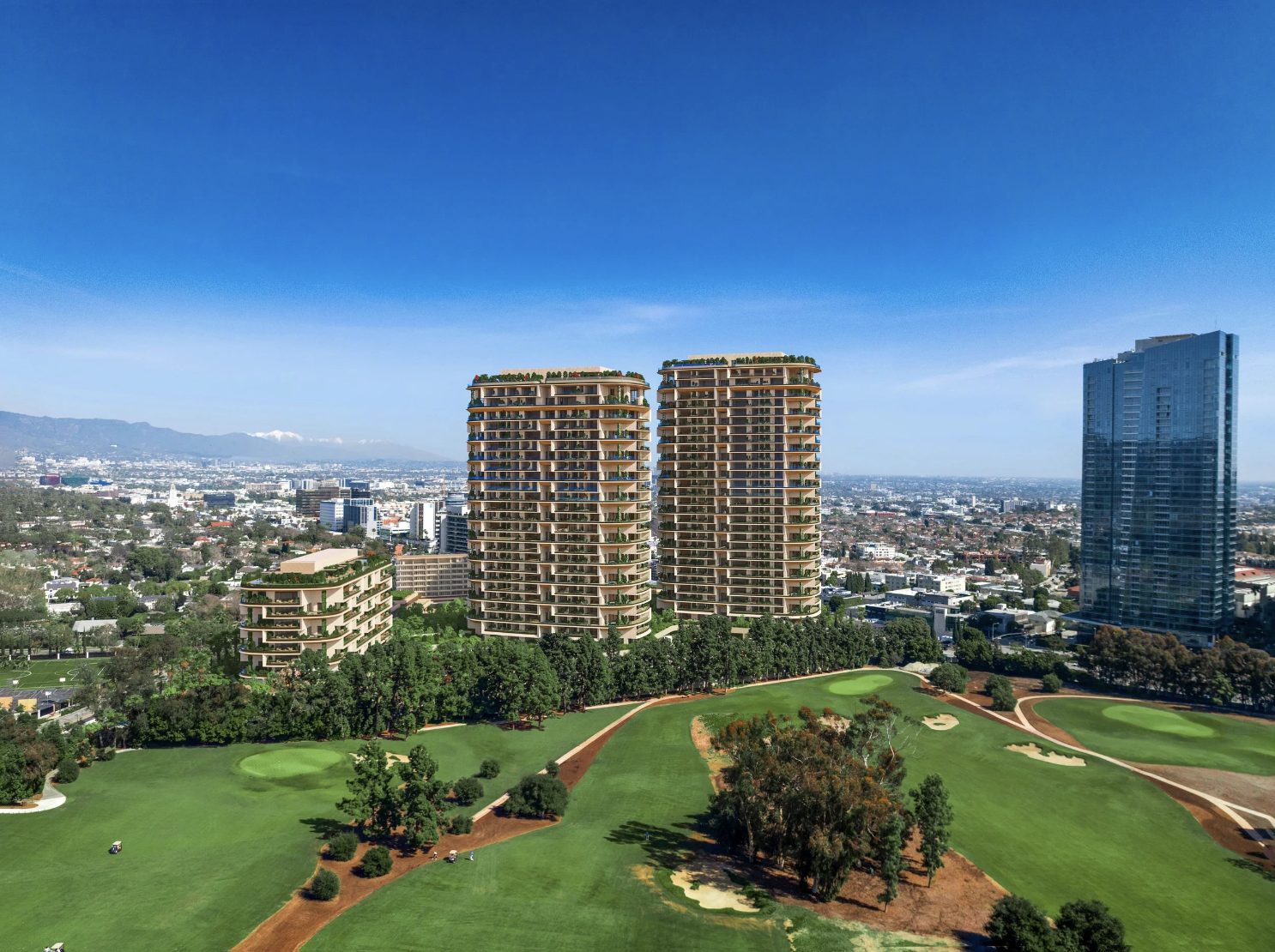 Aerial render — resort development