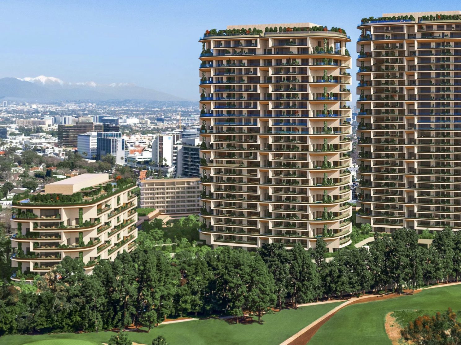 Aerial render — resort development