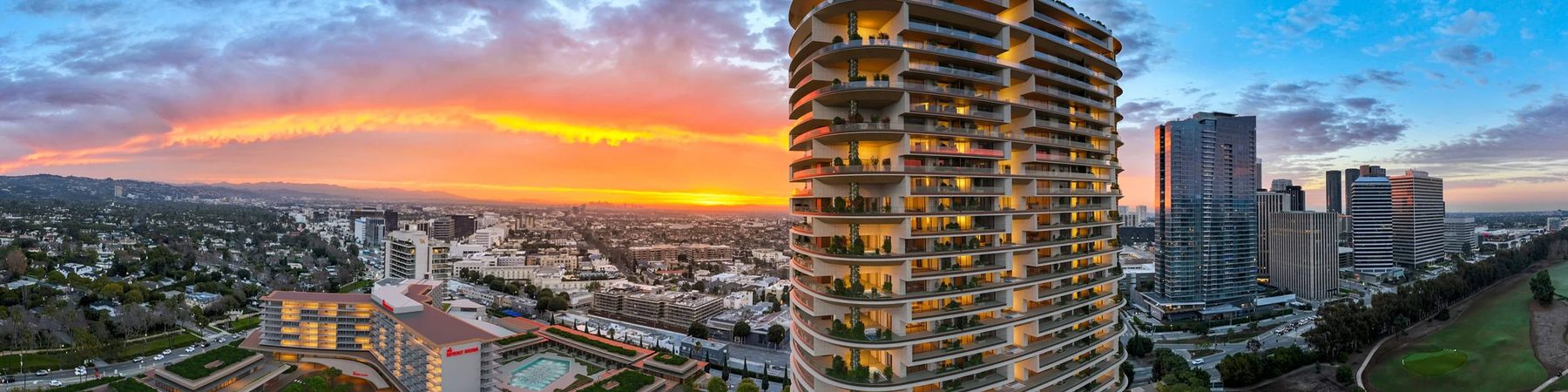 Sunrise render — luxury residence previsualization