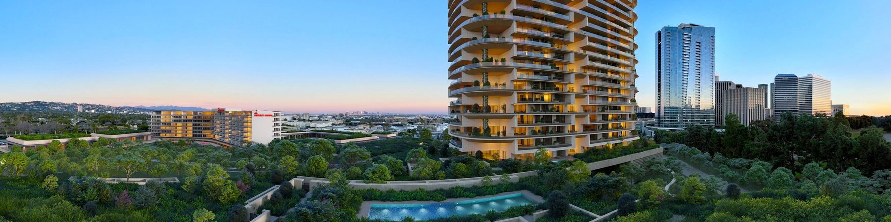 Sunset render — luxury residence previsualization