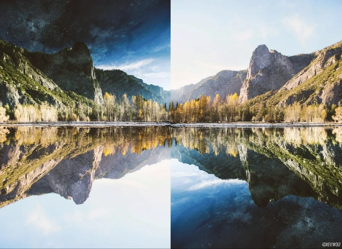 Yosemite Galaxy, flipped so the riverbed reads as stars